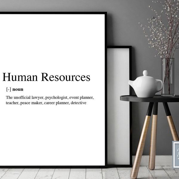 Human Resources Dictionary Print Cubicle Decor - Wall Art Prints, Inspirational, Funny Office Decor, Work Friends **Easy To Print & Frame**