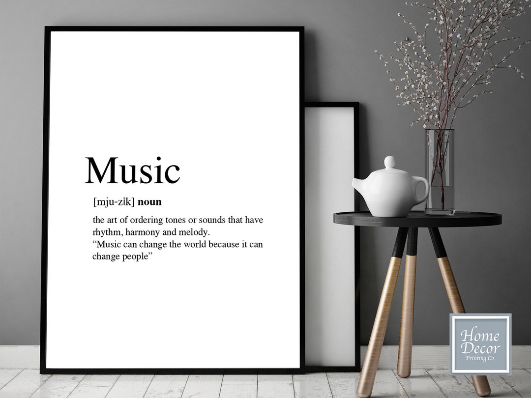 Musik Definition Drucke MusikZimmer Dekor Wandkunst, Inspiration, Wort