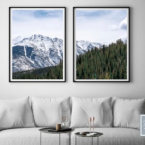 Set of 2 Colorado Nature prints, Mountains wall art, Landscape painting, Evergreen Trees, Forest, Mountain Trees, Mountain print, Landscape