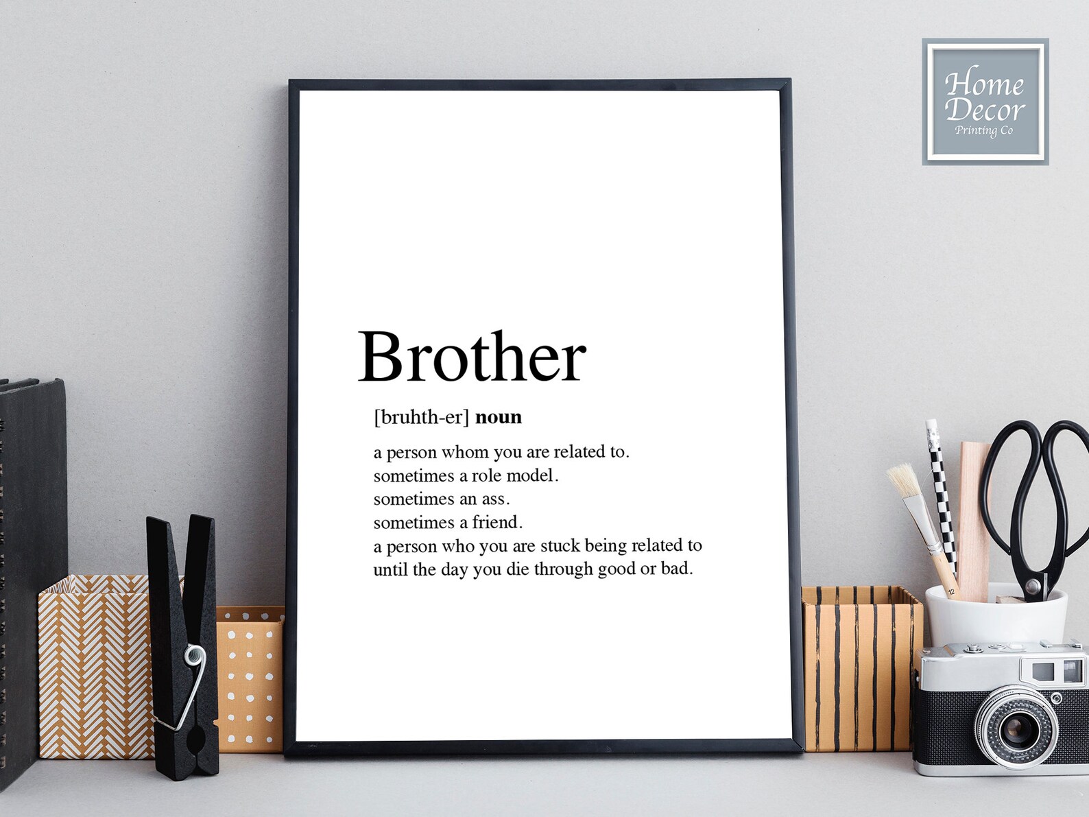Brother Word Definition Dictionary Print Printable Home Etsy