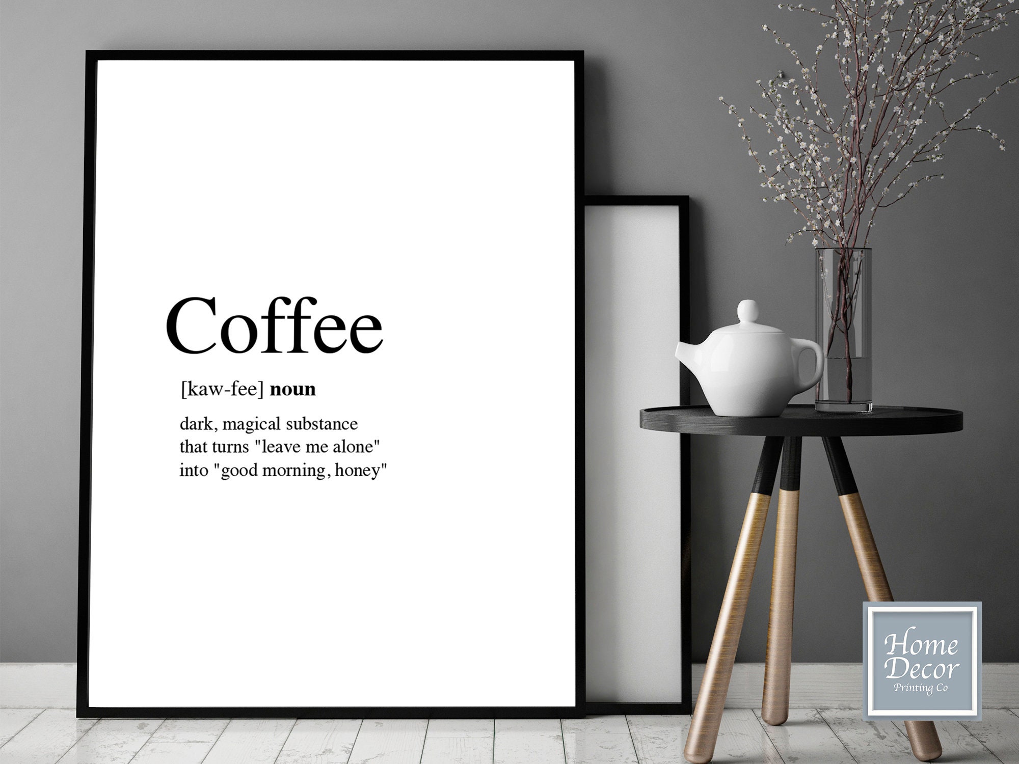 Coffee Dictionary Print Coffee Sign Wall Art Prints Etsy