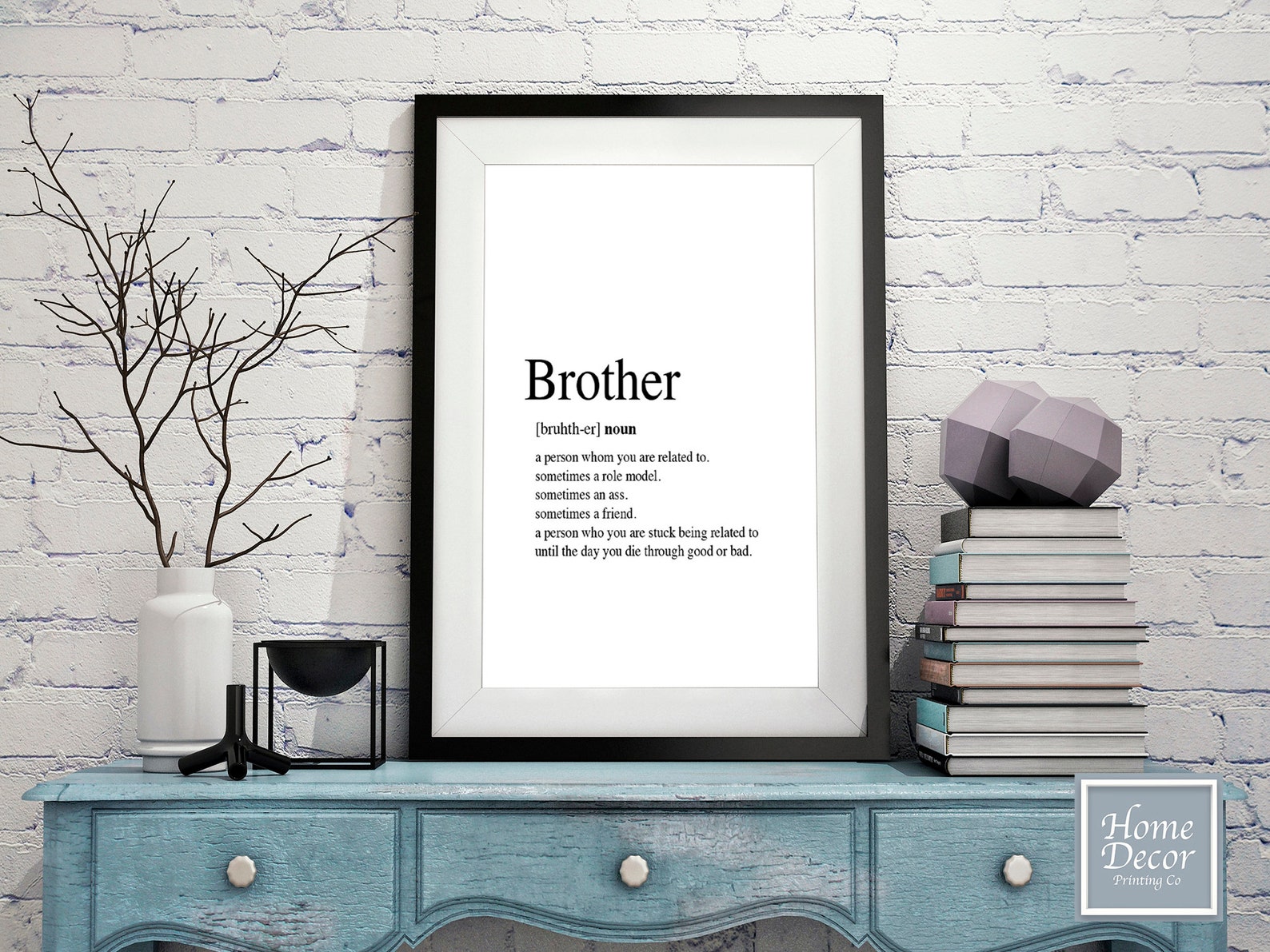 Brother Word Definition Dictionary Print Printable Home Etsy