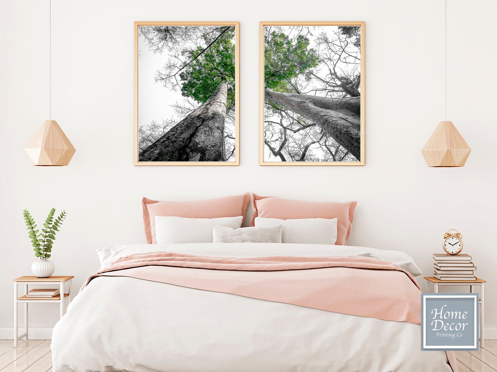 Set of 2 Nature Forest Wall Art Prints Abstract Extra Large - Etsy