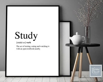 Study Definition Poster - Etsy