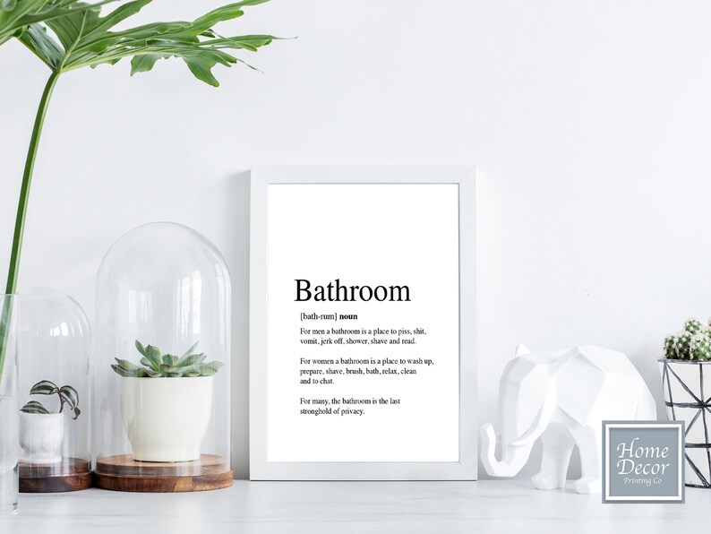 Bathroom Dictionary Pages Laundry Room Art Guest Room Decor Etsy