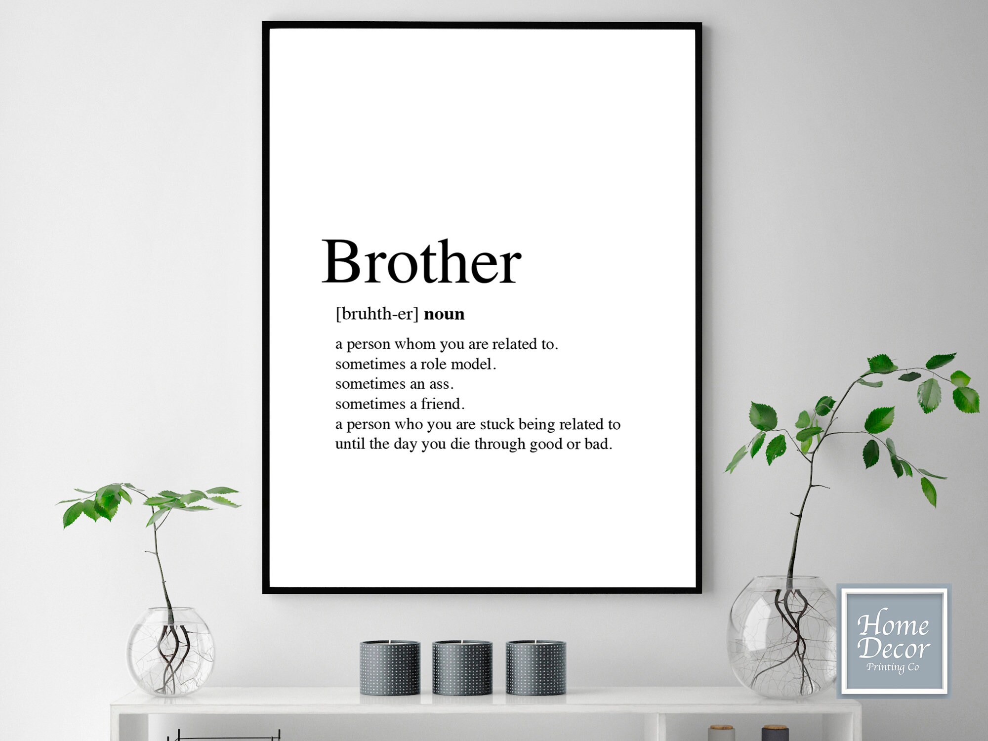Brother Word Definition Dictionary Print Printable Home Etsy