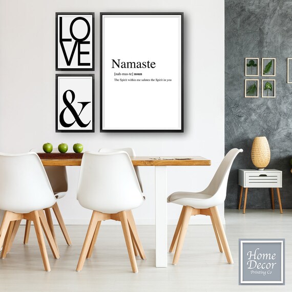 Namaste Word Meaning Yoga Home Decor Inspiring Quote Sign Meditation Artwork Namaste Chakra Wall Decor Easy To Print Frame