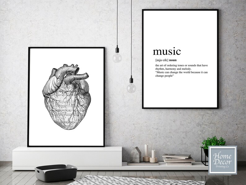 Set von 2 Musik Kunst Musik Raum Dekor inspirierende Zeichen | Etsy