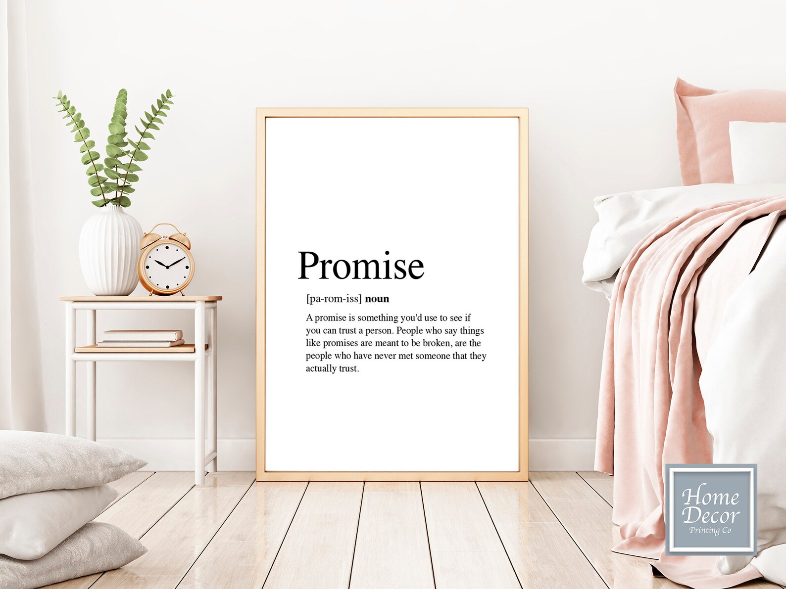 Promise Definition Print Wall Art Print Trust Relationship Etsy