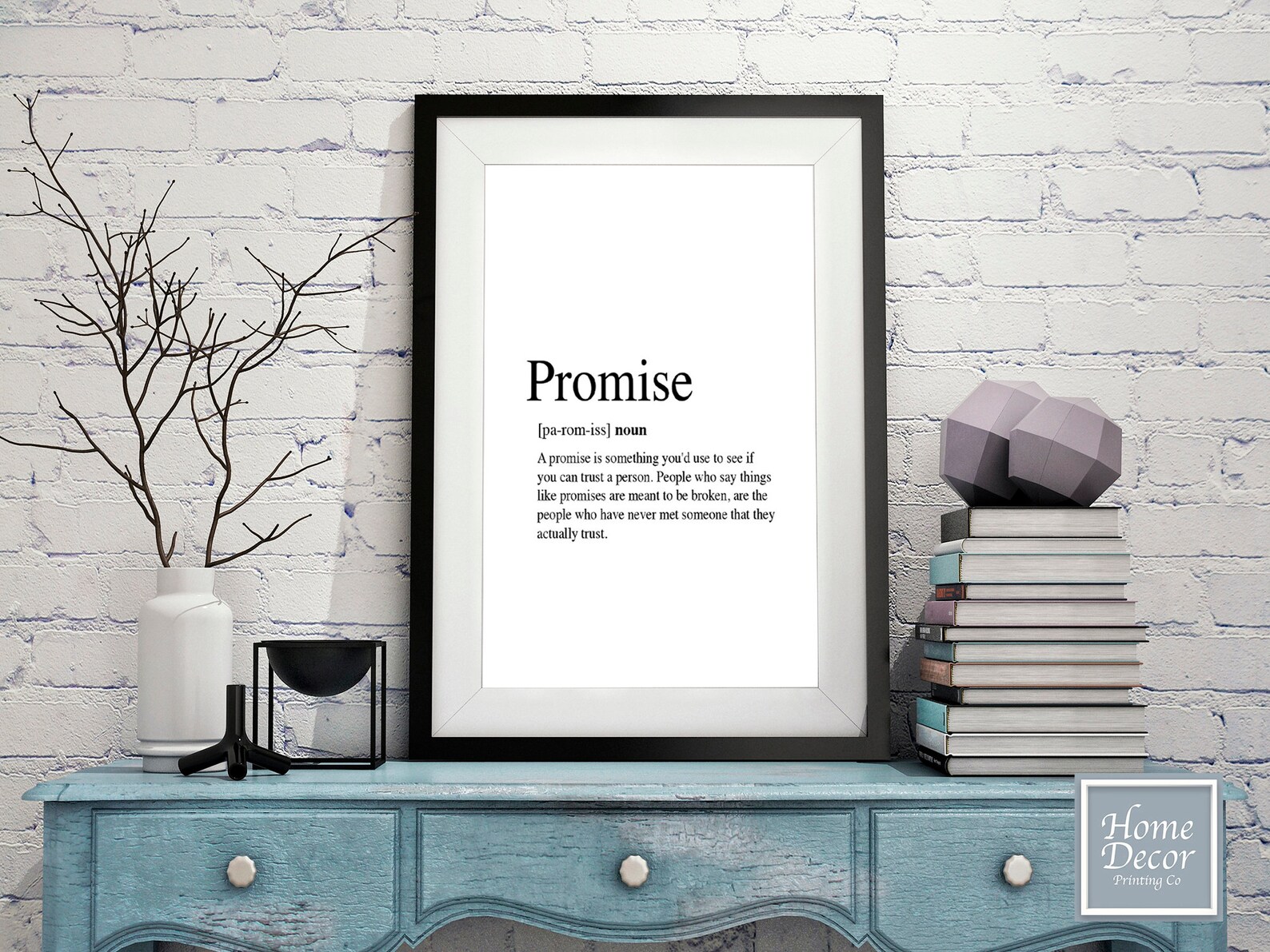 Promise Definition Print Wall Art Print Trust Relationship Etsy