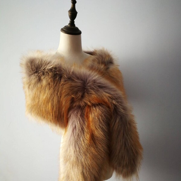 wide color as shown ,long large faux fur shawl thick faux fur scarf imitated fox fur cape winter women warm fur pashmina