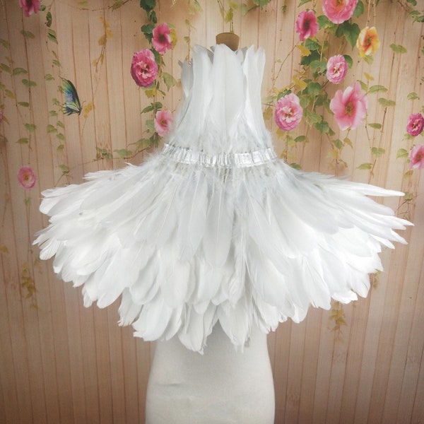 Col ou cape de plumes blanches de luxe, col plume fantaisie pour événements, costume, cosplay de carnaval