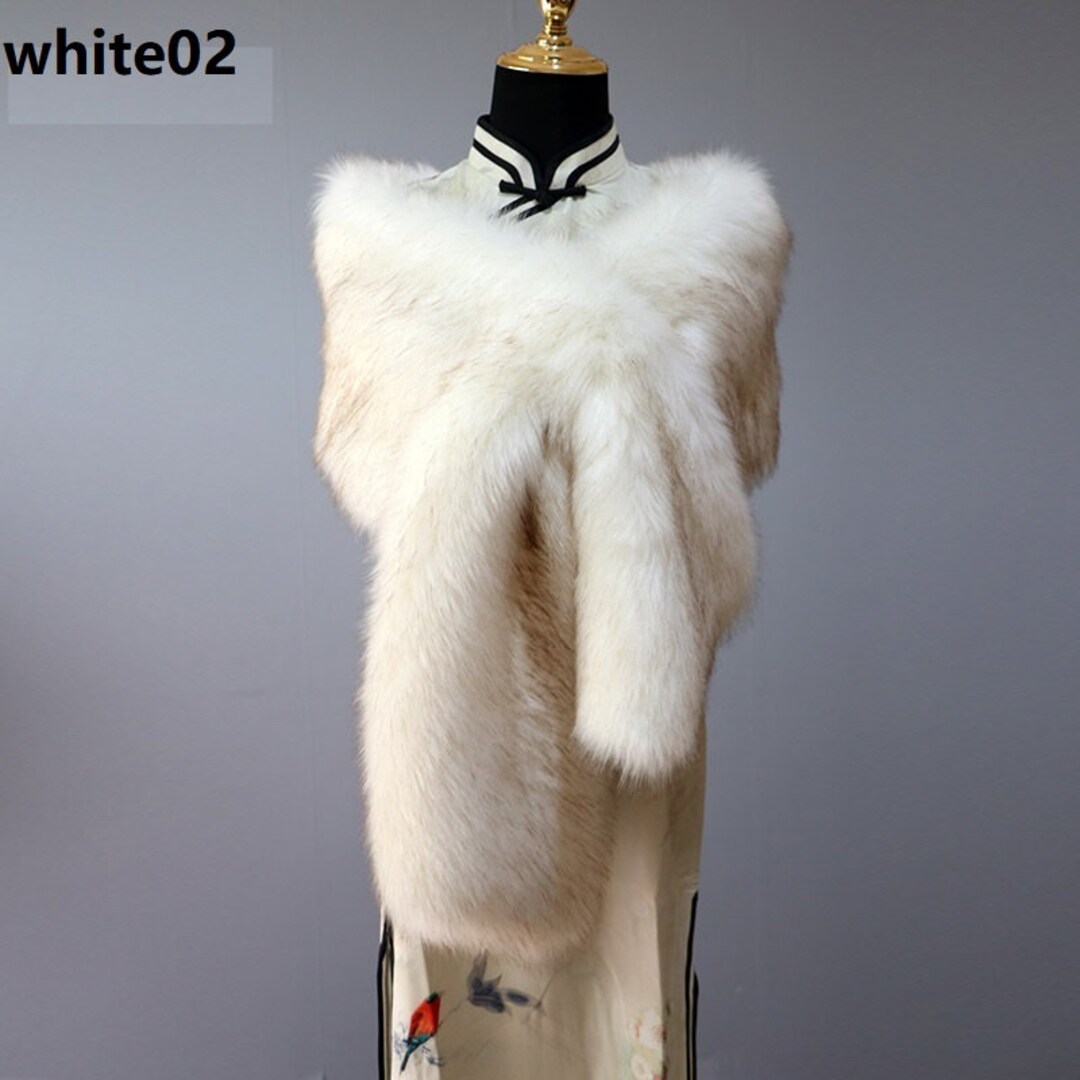 faux fur ivory shawl