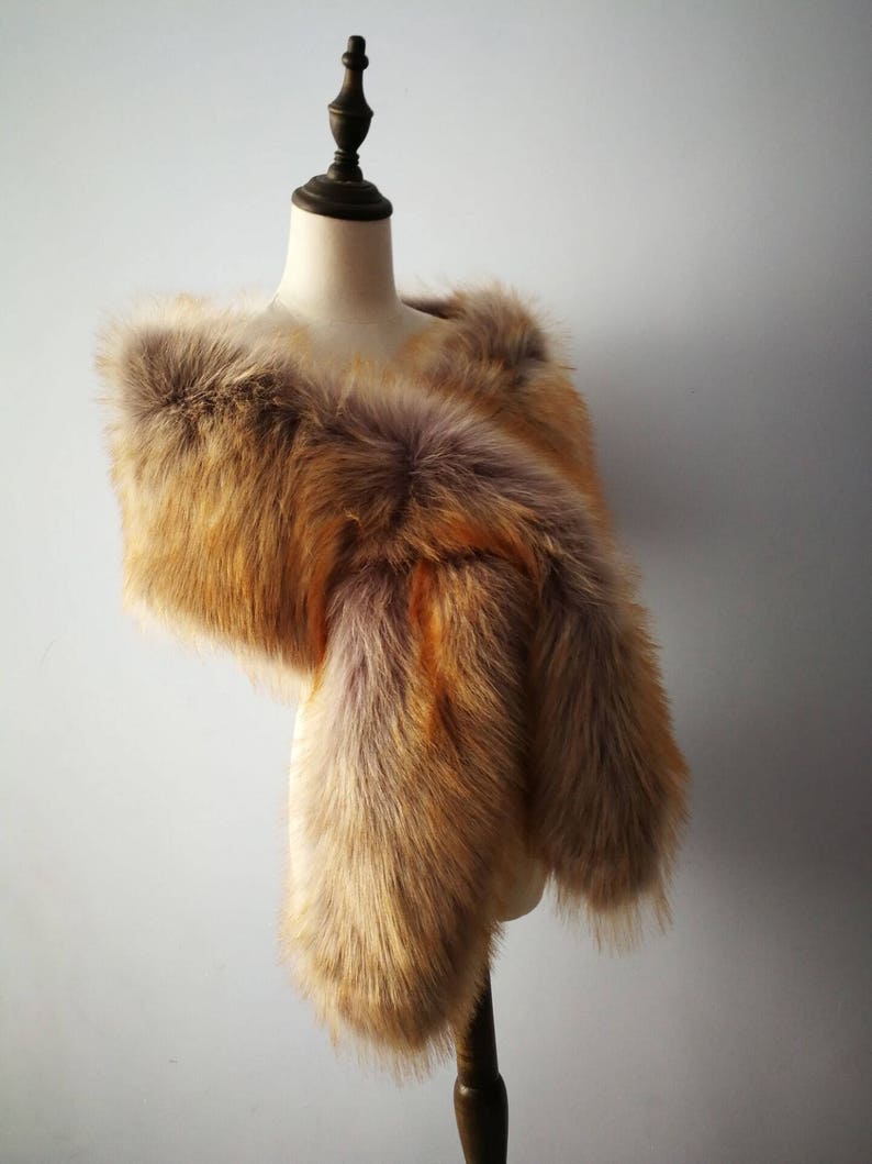 wide color as shown ,long large faux fur shawl thick faux fur scarf imitated fox fur cape winter women warm fur pashmina zdjęcie 1