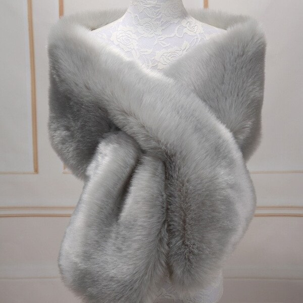 faux fur shawl stole