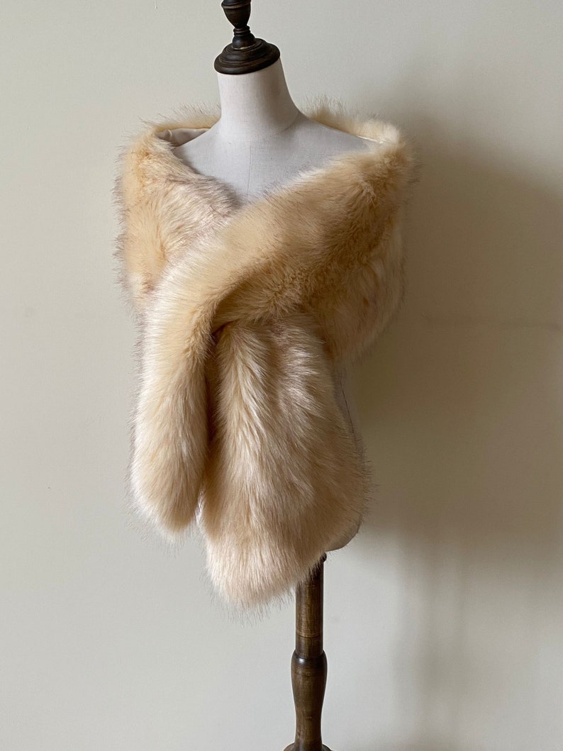champagne fur shawl
