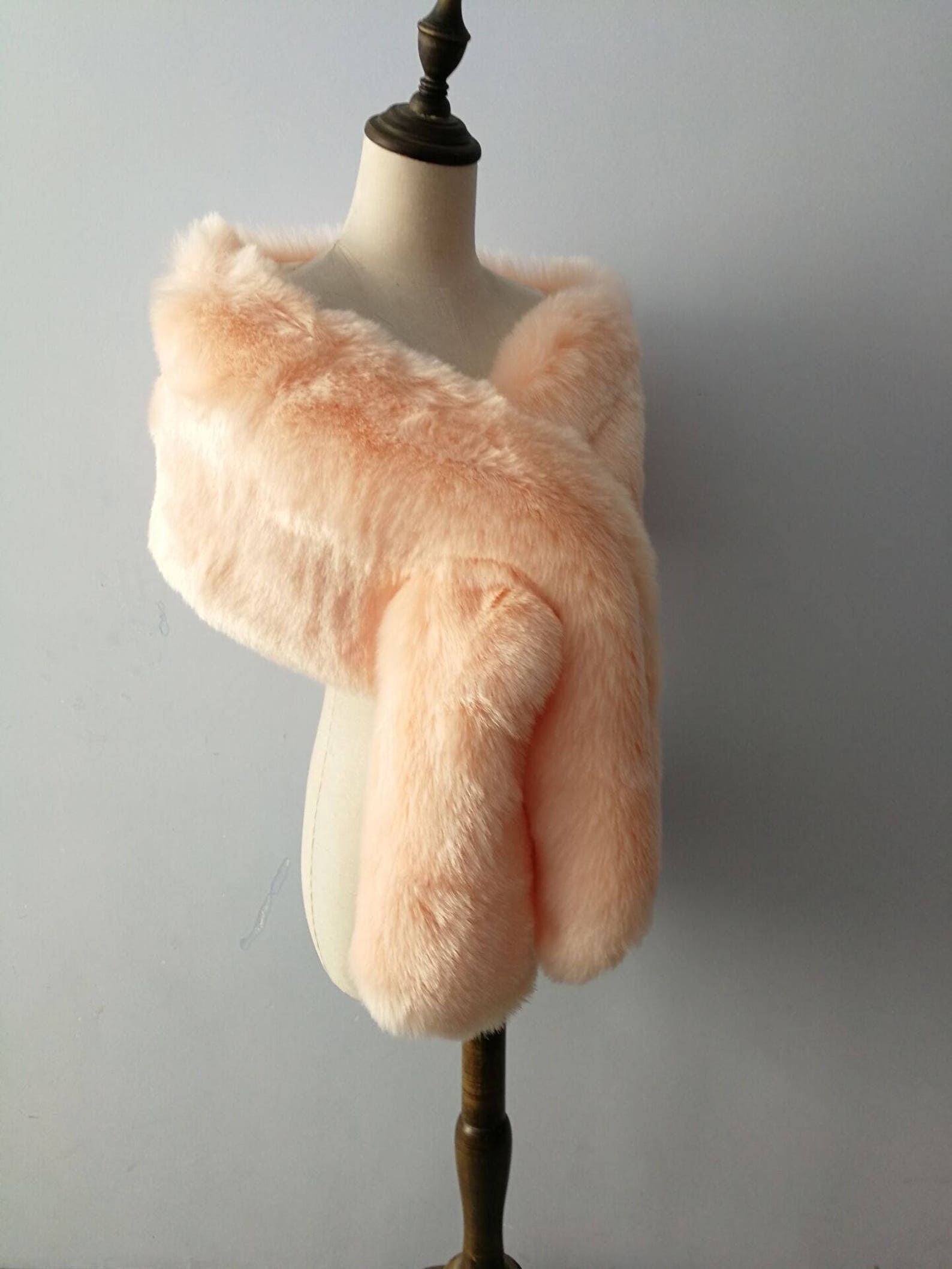 pink fur shawl