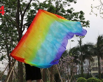 real silk belly dance veil, cheap dance veils,tari perut kostum veil,Size 270X90cm Rainbow colors