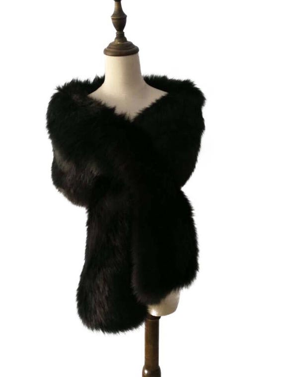 black fur shawl