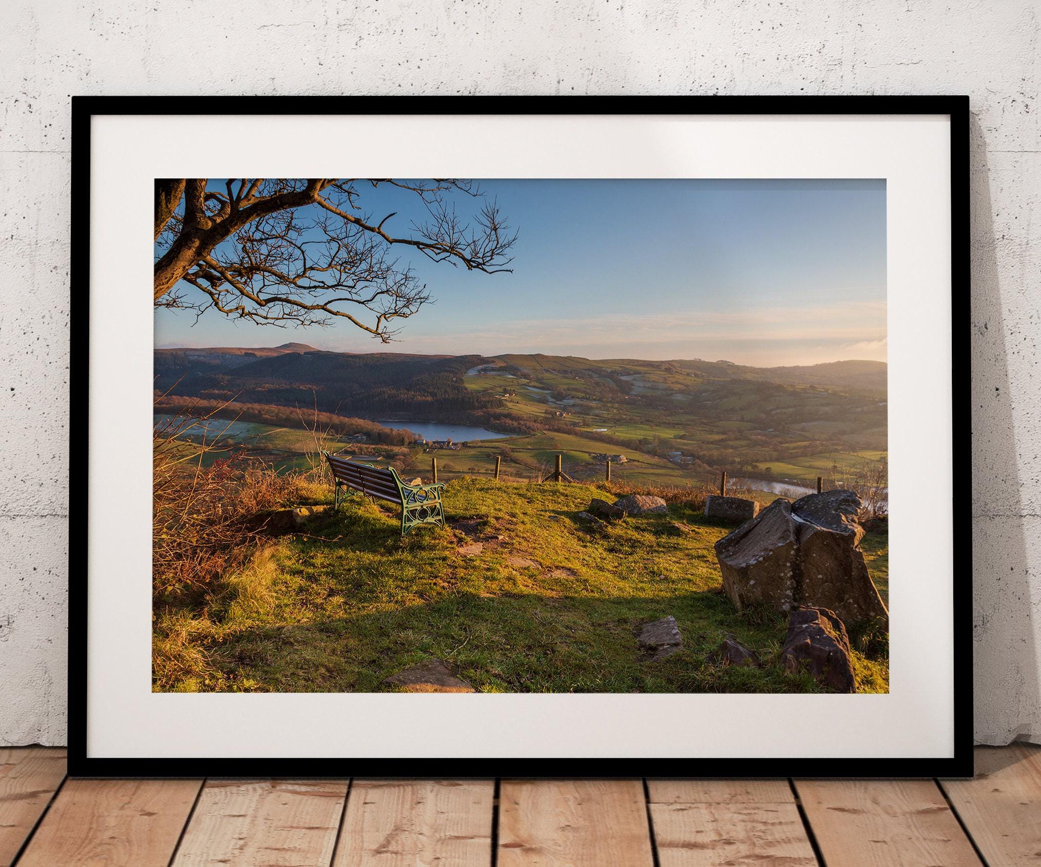 Teggs Nose View Photograph - Macclesfield Forest   Cheshire  | canvas print | print | Wall art | Shutlingsloe | autumn | frost