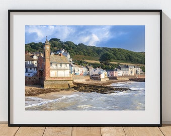 Kingsand Cornwall Print: Early Morning Beach Scene, Coastal Wall Art