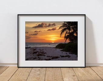 Caribbean Sunset Beach Photo, Hastings Barbados - landscape photography  Mounting options