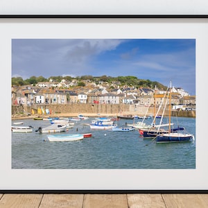 Mousehole Cornwall - haven van het vissersdorp aan de zuidkust van Cornwall | landschapsprint | Haven van Cornwall | kunst aan de muur |