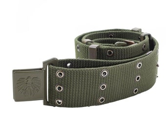 Original Austrian military combat belt troops tactical Alice webbing canvas OD Adjustable One Size