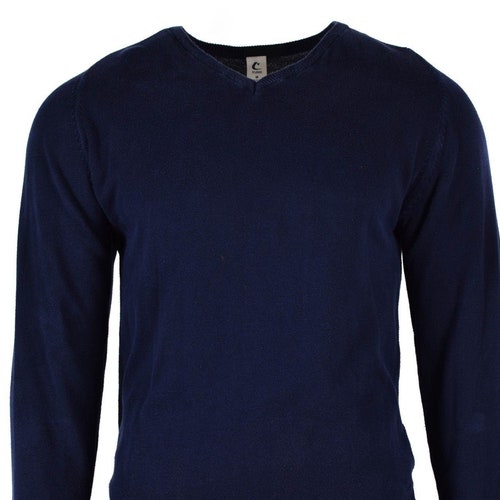 Original British Pullover Vneck Blue Sweater Wool Etsy