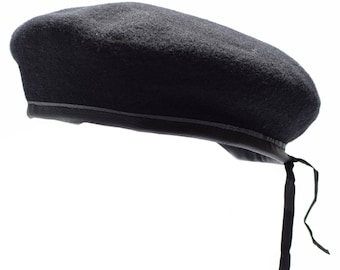 Genuine German army Black beret hat Military command cap wool quality New