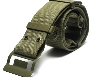 Original French army webbing belt Famas Olive OD web belt France Military NEW