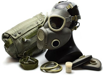 Vintage soviet era gas mask Polish military Gas Mask MP-4 Full set surplus USED collectible Halloween costume decor