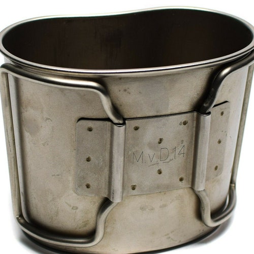 Tazza In Acciaio Inox Esercito Olandese, Pattern 44, Surplus Militare G1, Borraccia