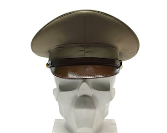 Genuine Italian Army peaked cap Military air force visor forage Khaki hat NEW