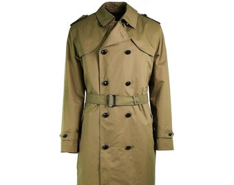 khaki wool trench coat