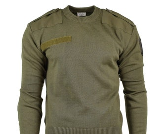 Original Austrian army pullover Jumper commando Olive OD wool sweater