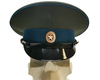 帽子 40'S VINTAGE military hat Vintage 1940s US Army Military Hat Wool Visor Cap Rattan