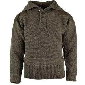 Original Austrian Army Alpine Pullover Knit Sweater Olive OD Pure 100% ...