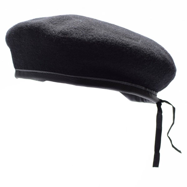 Véritable chapeau de béret noir de l'armée allemande, casquette de commandement militaire, qualité en laine, neuf