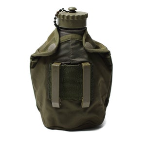 Original Austrian army field troops aluminum canteen OD pouch military surplus