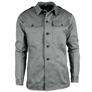 Genuine swiss army work jacket denim military jacket grey vintage surplus NEW Medium size