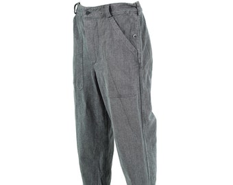 Genuine Swiss army denim work pants grey trousers military service work-wear