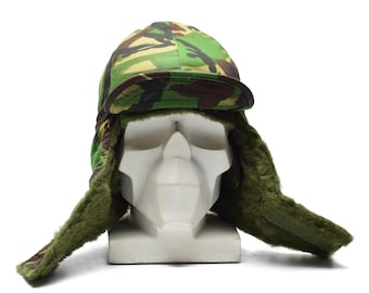Authentic British army forces winter hat folding ears DPM woodland camouflage