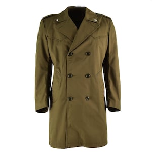 Original Italian army trenchcoat Khaki Blue plain color raincoat military issue coat