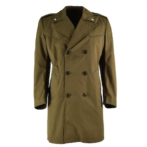 Original Italian army trenchcoat Khaki Blue plain color raincoat military issue coat