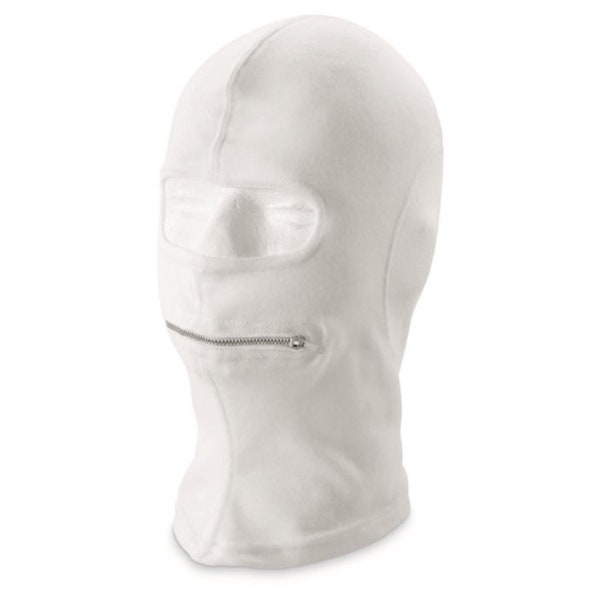 Genuine Italian army white face mask balaclava two hole mask with zip NEW