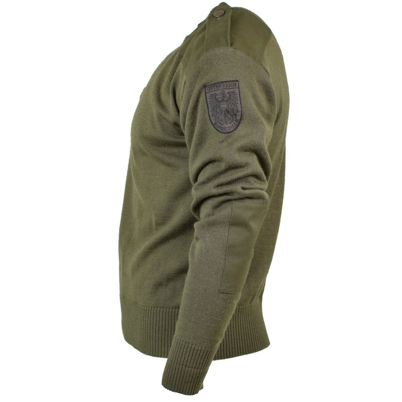 Originele Oostenrijkse leger trui Jumper commando Olive OD wollen trui afbeelding 2