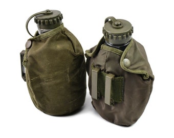 Original Austrian Army Drinking Flask Water Bottle Military Canteen pot pouch