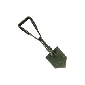 Original German BW Army folding shovel Survival outdoor Green spade Serrated corner camping shovel Military Surplus
