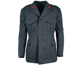 Genuine Swiss army wool jacket Switzerland military issue surplus uniform grey